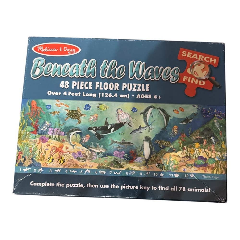 Melissa & Doug Beneath the Waves 48pc Floor Puzzle Search & Find Ocean Kids